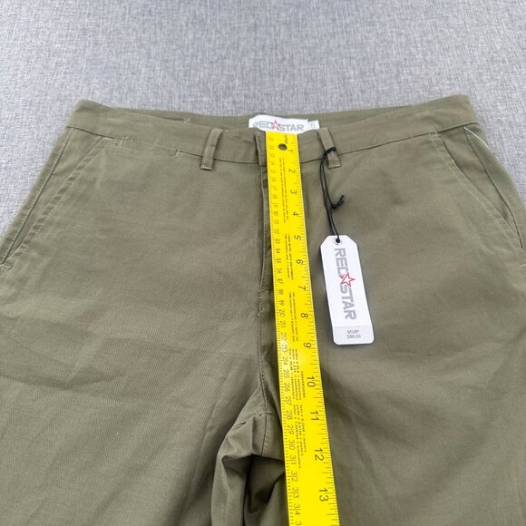 NEW!‎ Red Star Womens Shorts 8/29 Olive Green High Waisted Pockets $88 - Picture 8 of 12